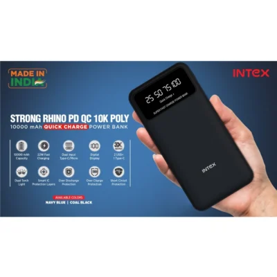 Buy Intex Strong Rhino QC PD 10K Powerbank - Black in bulk for Corporate Gifting | Corporate Gyft