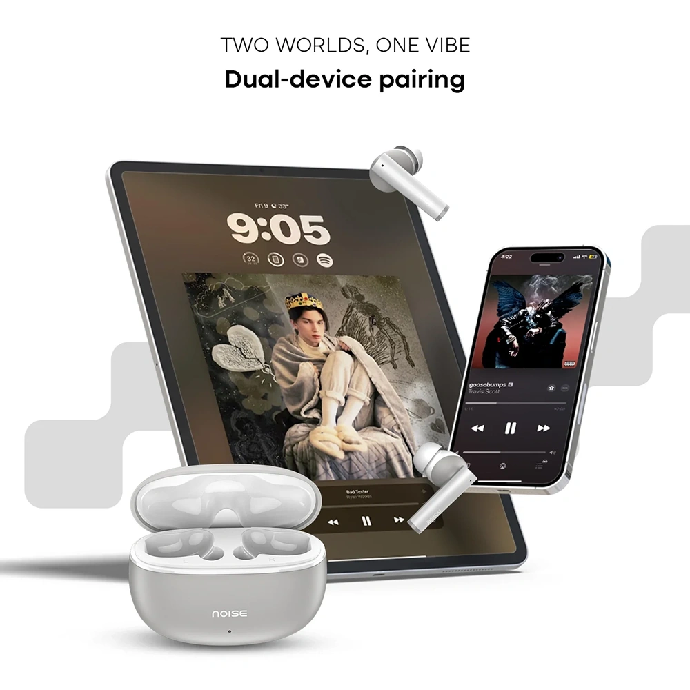 Noise Apex HyperSync Earbuds - Grey Buy Noise Apex HyperSync Earbuds - Grey in bulk for Corporate Gifting | Corporate Gyft