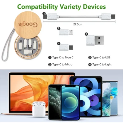 Buy Bamboo Cable Organizer Kit in bulk for Corporate Gifting | Corporate Gyft