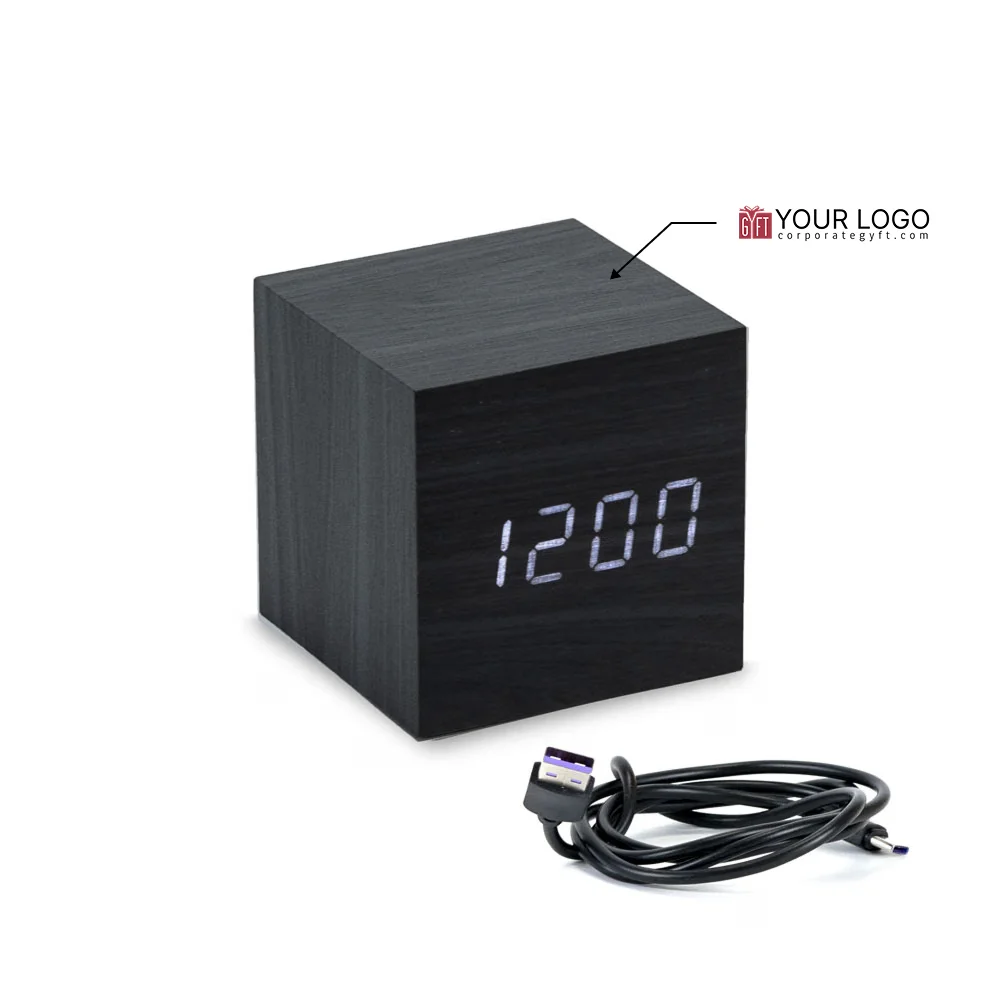 Square LED Digital Wood Clock Buy Square LED Digital Wood Clock in bulk for Corporate Gifting | Corporate Gyft