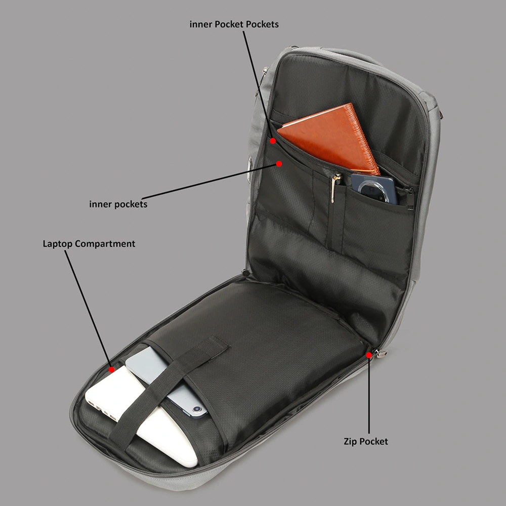 Teakwood Abgar Smart Backpack - Grey Buy Teakwood Abgar Smart Backpack - Grey in bulk for Corporate Gifting | Corporate Gyft