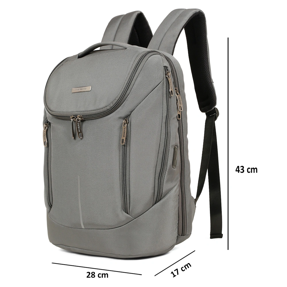 Teakwood Abgar Smart Backpack - Grey Buy Teakwood Abgar Smart Backpack - Grey in bulk for Corporate Gifting | Corporate Gyft