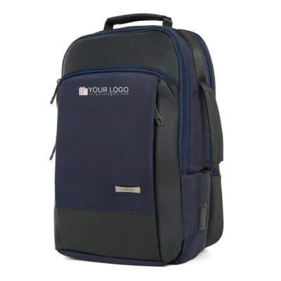 Buy Teakwood Barnim Anti-Theft Backpack - Navy Blue in bulk for Corporate Gifting | Corporate Gyft