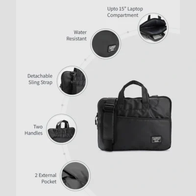 Buy Teakwood Premium Laptop Bag - Black in bulk for Corporate Gifting | Corporate Gyft