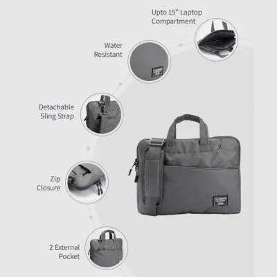 Buy Teakwood Premium Laptop Bag - Grey in bulk for Corporate Gifting | Corporate Gyft