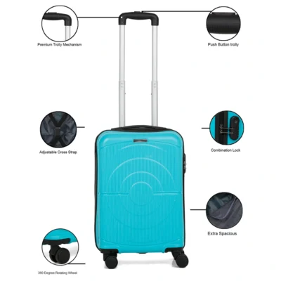 Buy Teakwood Dart Executive Cabin Trolley - Aqua Blue in bulk for Corporate Gifting | Corporate Gyft