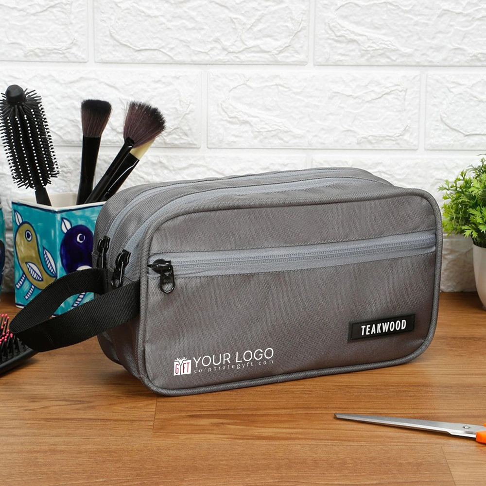 Teakwood Voyage Travel Kit - Grey Buy Teakwood Voyage Travel Kit - Grey in bulk for Corporate Gifting | Corporate Gyft