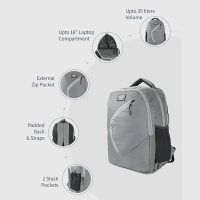 Buy Teakwood Umberto Executive Backpack - Grey in bulk for Corporate Gifting | Corporate Gyft