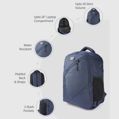 Buy Teakwood Umberto Executive Backpack - Navy Blue in bulk for Corporate Gifting | Corporate Gyft