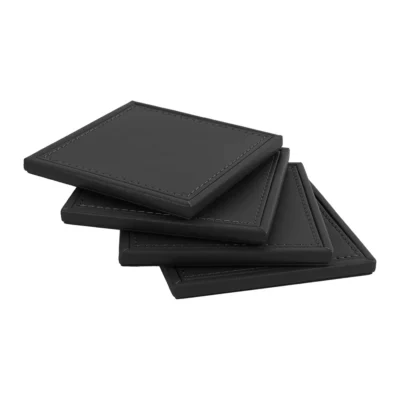 Buy Executive Coaster Set with Holder – Black in bulk for Corporate Gifting | Corporate Gyft