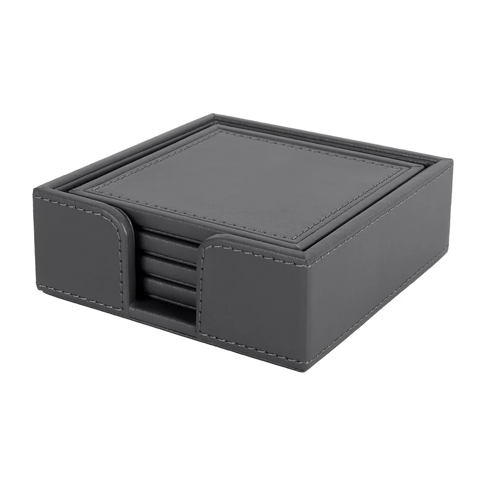 Executive Coaster Set with Holder – Grey Buy Executive Coaster Set with Holder – Grey in bulk for Corporate Gifting | Corporate Gyft