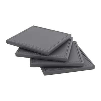 Buy Executive Coaster Set with Holder – Grey in bulk for Corporate Gifting | Corporate Gyft