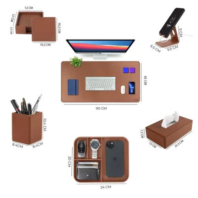 Buy Executive Desk Essentials Set – Tan in bulk for Corporate Gifting | Corporate Gyft