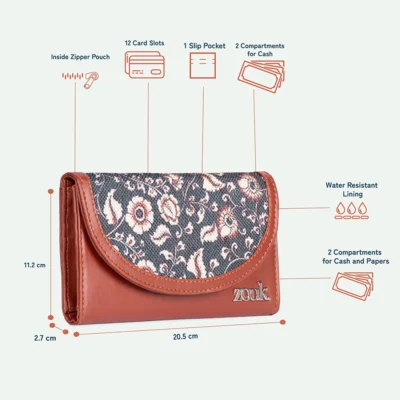 Buy Zouk Kyra Flap Wallet for Women in bulk for Corporate Gifting | Corporate Gyft