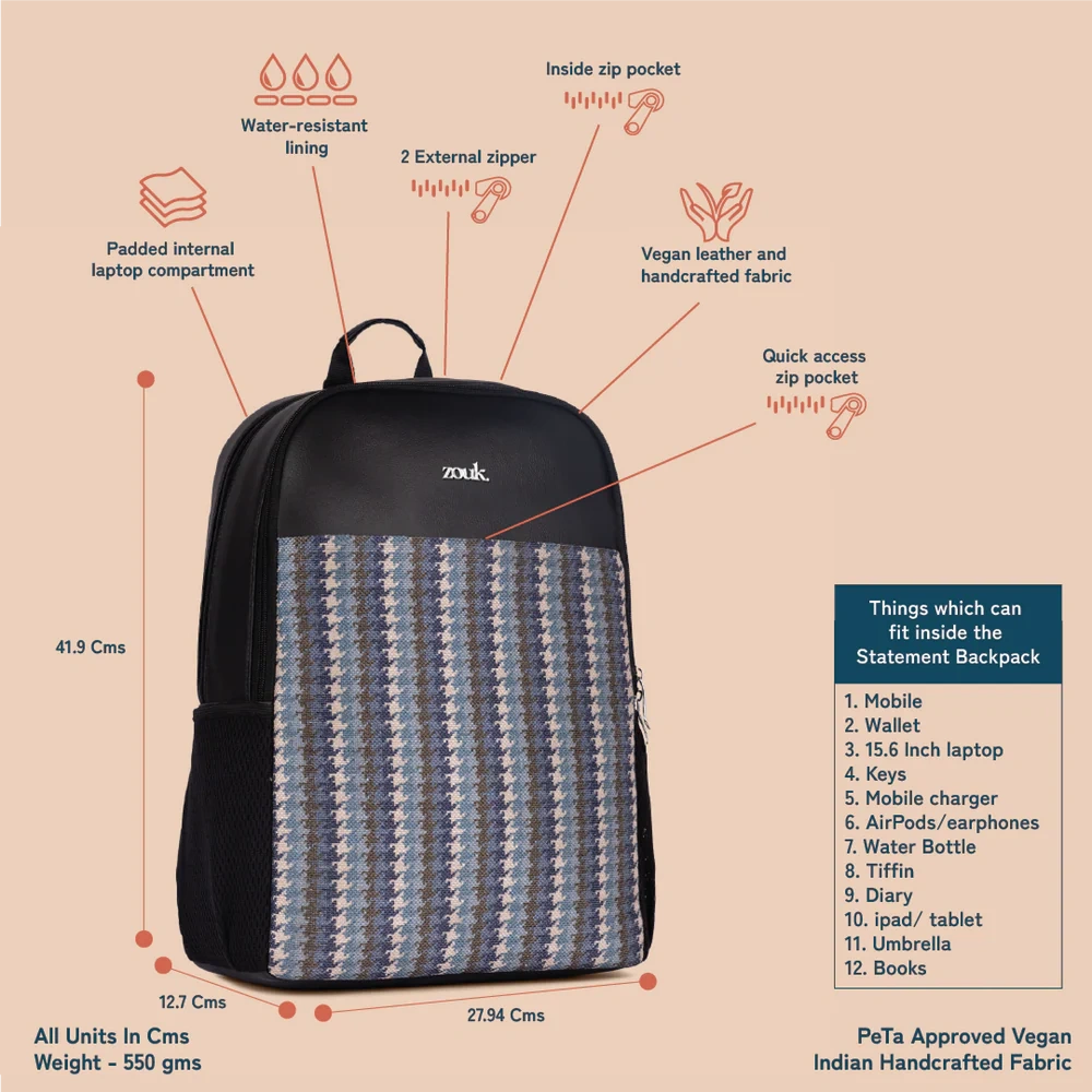 Zouk Statement Backpack Buy Zouk Statement Backpack in bulk for Corporate Gifting | Corporate Gyft