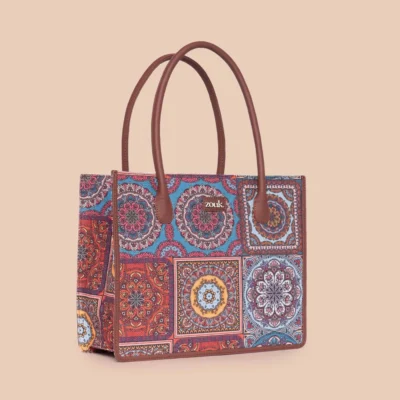Buy Zouk Multicolor Mandala Book Tote in bulk for Corporate Gifting | Corporate Gyft
