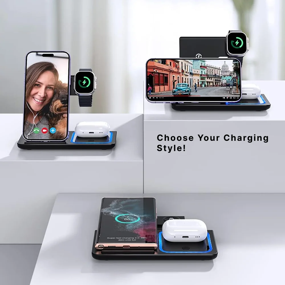 Gearbit 3-in-1 Wireless Charging Dock Buy Gearbit 3-in-1 Wireless Charging Dock in bulk for Corporate Gifting | Corporate Gyft