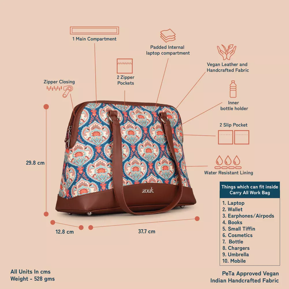 Zouk Women's Carry All Work Handbag Buy Zouk Women's Carry All Work Handbag in bulk for Corporate Gifting | Corporate Gyft