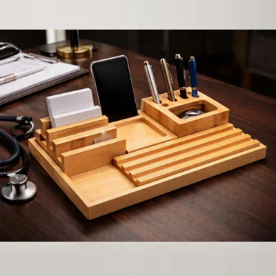 Buy CareDesk Wooden Organizer in bulk for Corporate Gifting | Corporate Gyft