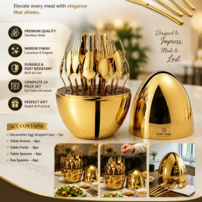 Buy Golden Elegance Cutlery Set in bulk for Corporate Gifting | Corporate Gyft