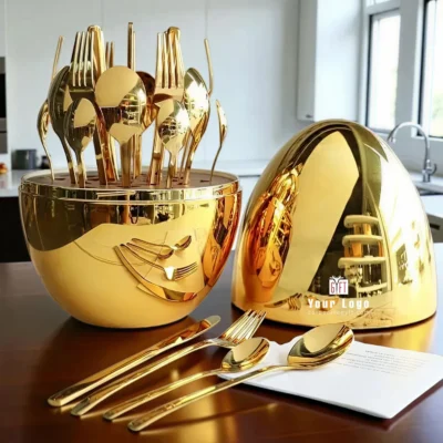 Buy Golden Elegance Cutlery Set in bulk for Corporate Gifting | Corporate Gyft