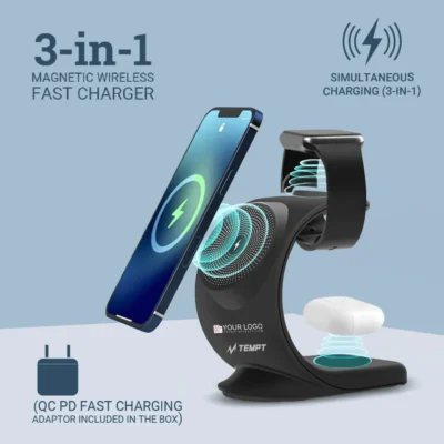 Buy Tempt 3-in-1 Charging Dock in bulk for Corporate Gifting | Corporate Gyft