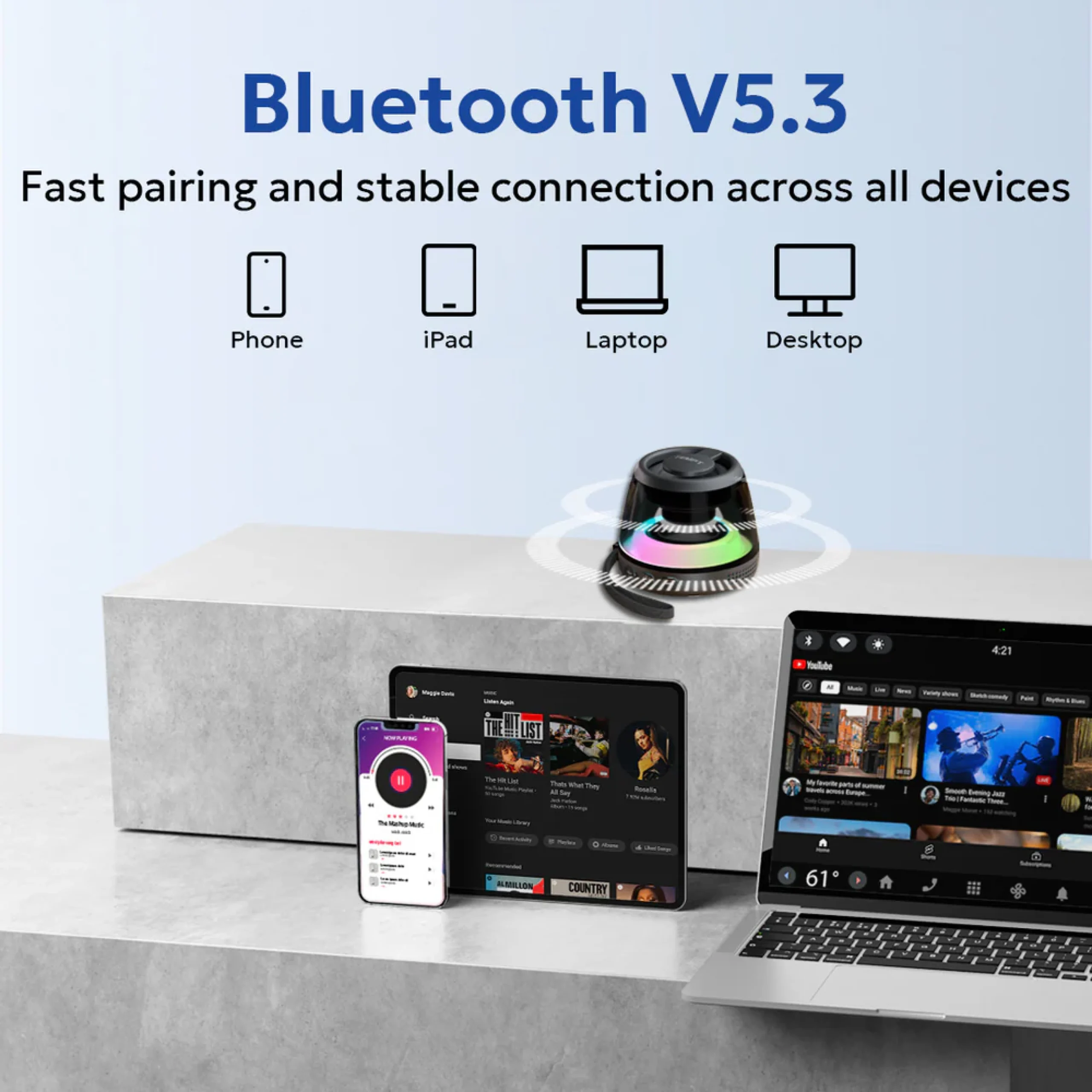 Tempt Pocket Bluetooth Speaker - Black Buy Tempt Pocket Bluetooth Speaker - Black in bulk for Corporate Gifting | Corporate Gyft
