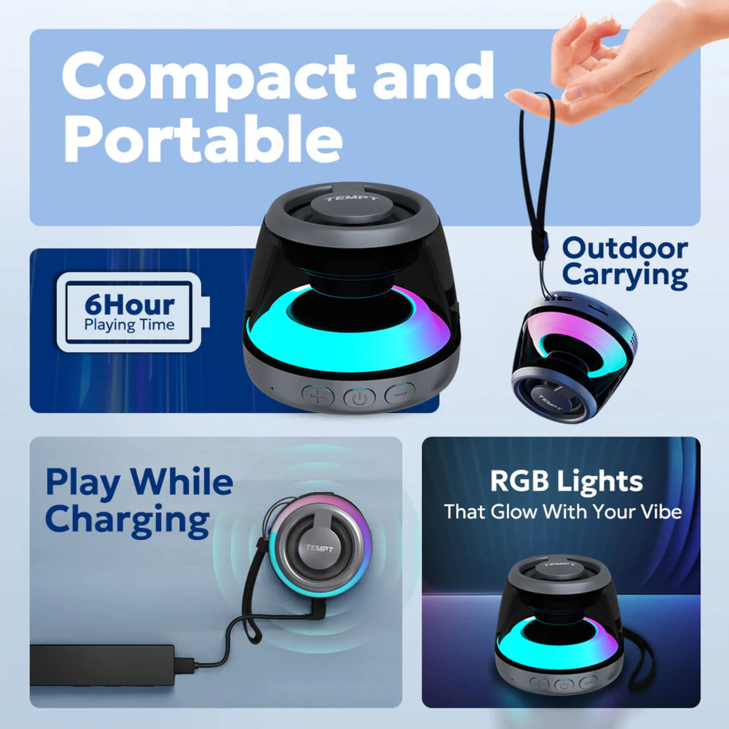 Tempt Pocket Bluetooth Speaker - White Buy Tempt Pocket Bluetooth Speaker - White in bulk for Corporate Gifting | Corporate Gyft