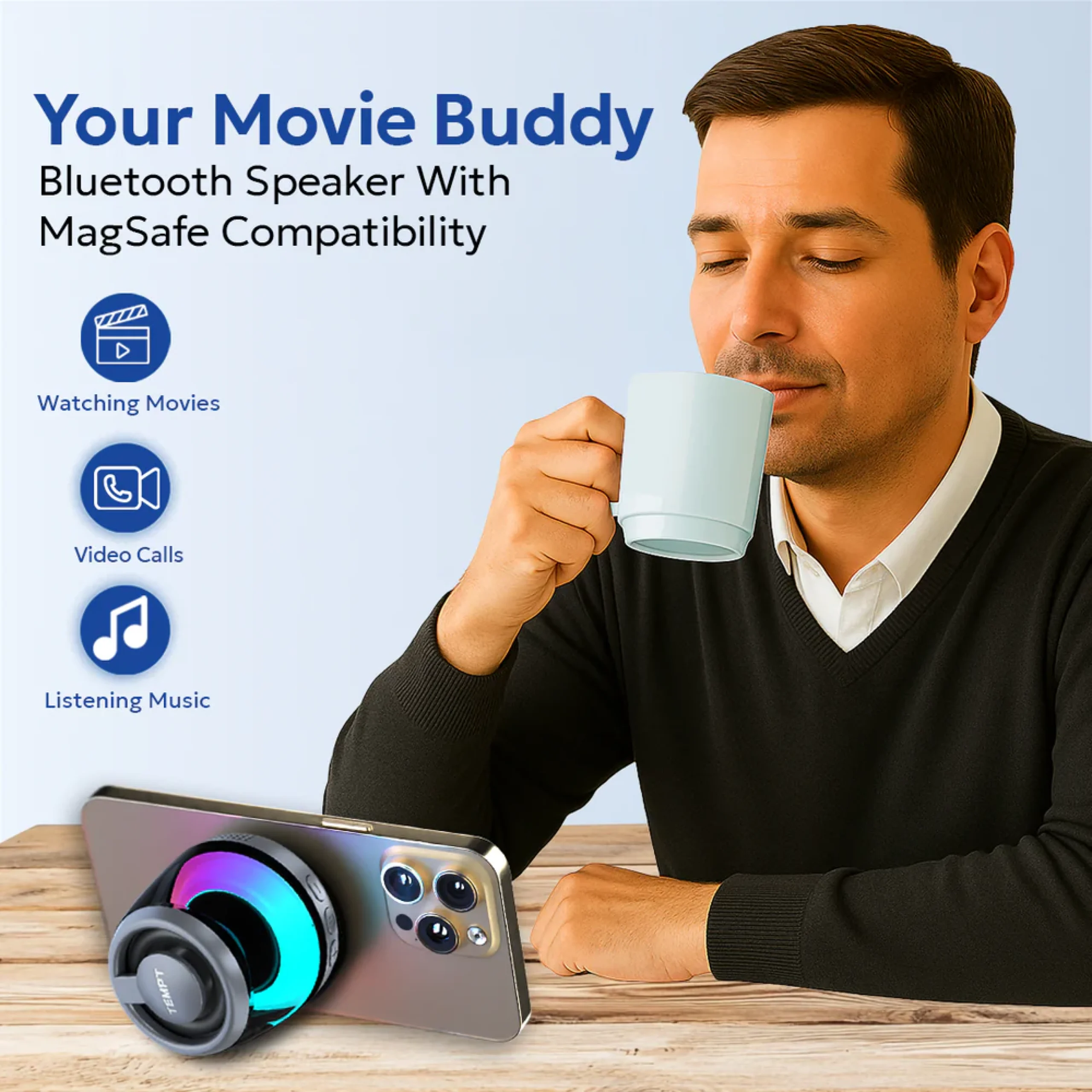 Tempt Pocket Bluetooth Speaker - White Buy Tempt Pocket Bluetooth Speaker - White in bulk for Corporate Gifting | Corporate Gyft