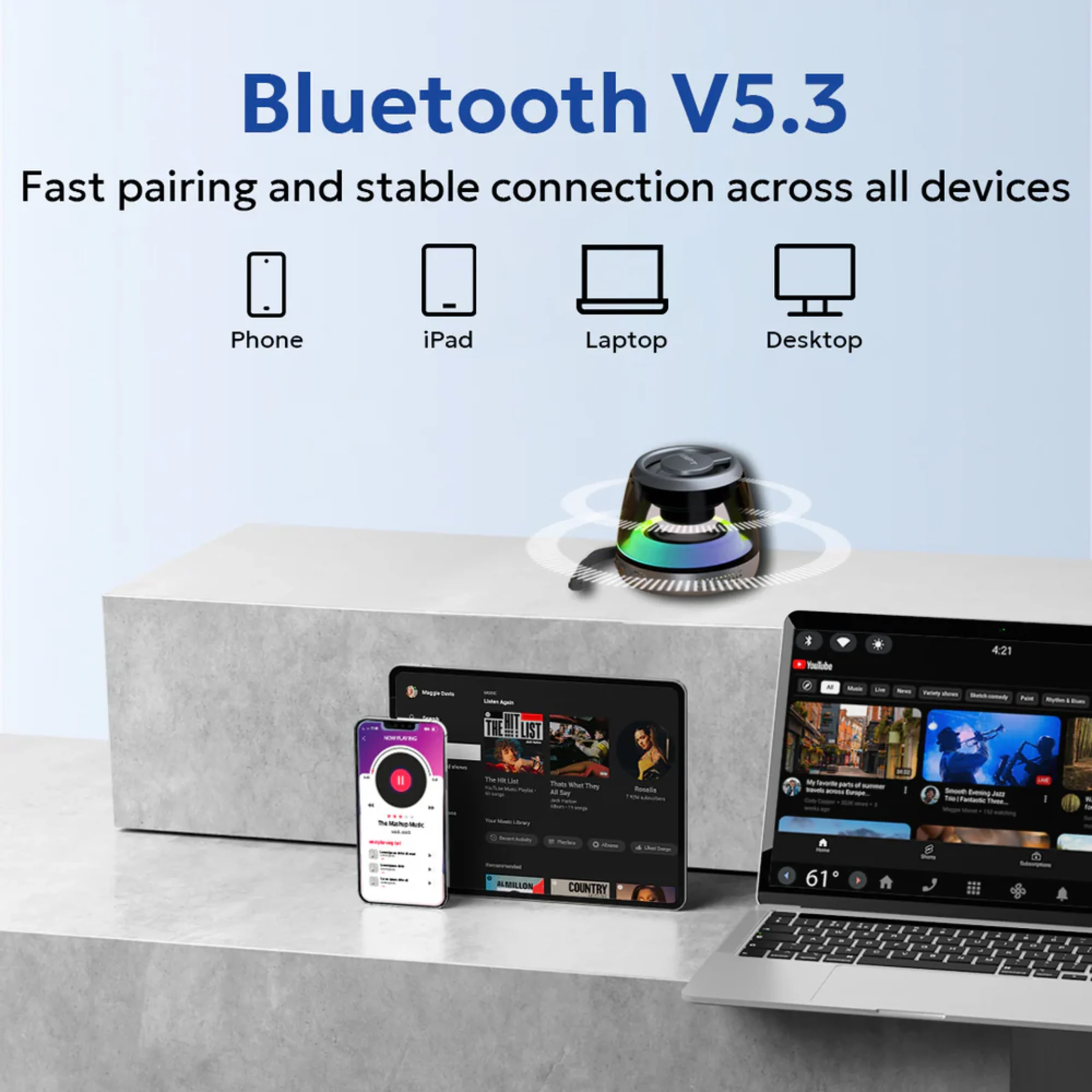 Tempt Pocket Bluetooth Speaker - White Buy Tempt Pocket Bluetooth Speaker - White in bulk for Corporate Gifting | Corporate Gyft
