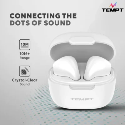 Buy Tempt Smart Wireless Earbuds – White in bulk for Corporate Gifting | Corporate Gyft