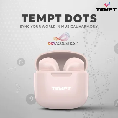 Buy Tempt Smart Wireless Earbuds – Peach in bulk for Corporate Gifting | Corporate Gyft