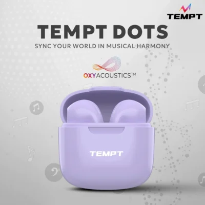 Buy Tempt Smart Wireless Earbuds – Purple in bulk for Corporate Gifting | Corporate Gyft