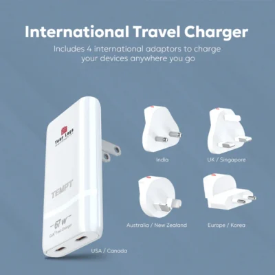 Buy Tempt Elite Globe Slim 67W GaN Charger in bulk for Corporate Gifting | Corporate Gyft