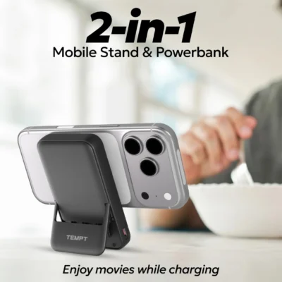 Buy Tempt Magnetic Power Bank With Stand in bulk for Corporate Gifting | Corporate Gyft