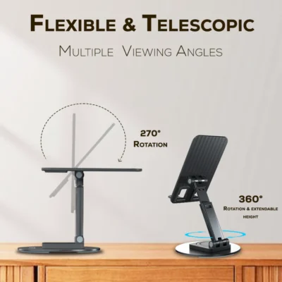 Buy Tempt Adjustable Mobile Stand – Black in bulk for Corporate Gifting | Corporate Gyft