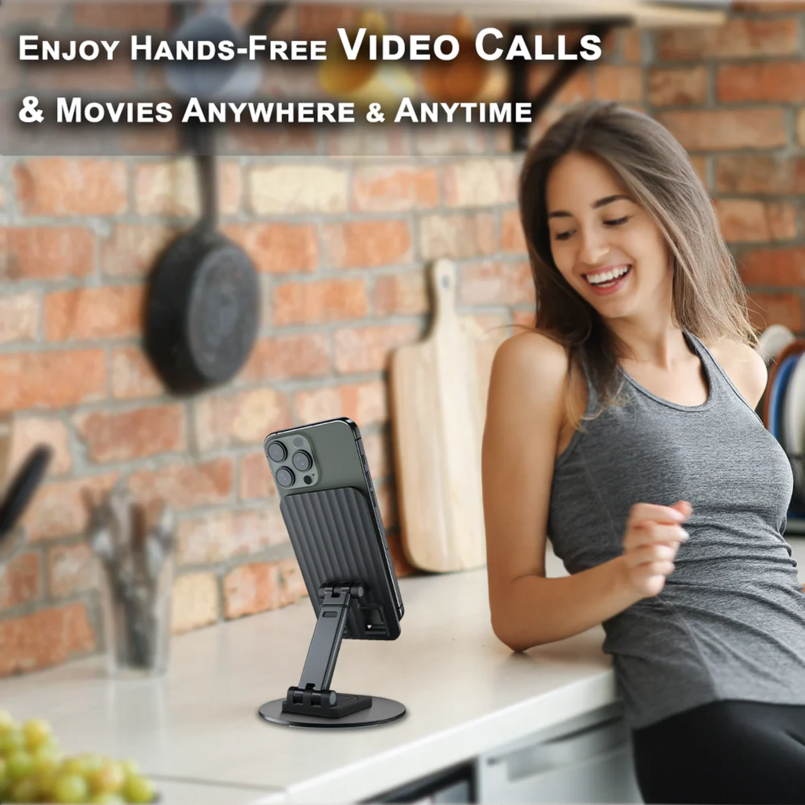 Tempt Adjustable Mobile Stand – Black Buy Tempt Adjustable Mobile Stand – Black in bulk for Corporate Gifting | Corporate Gyft