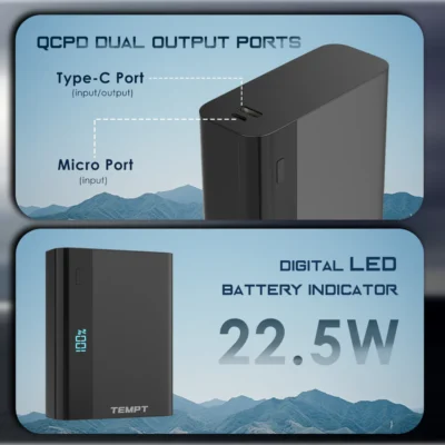 Buy Tempt Slim Power Bank – Black in bulk for Corporate Gifting | Corporate Gyft