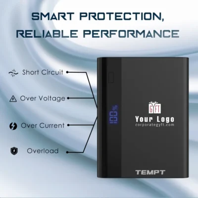 Buy Tempt Slim Power Bank – Black in bulk for Corporate Gifting | Corporate Gyft