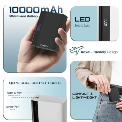 Buy Tempt Slim Power Bank – White in bulk for Corporate Gifting | Corporate Gyft