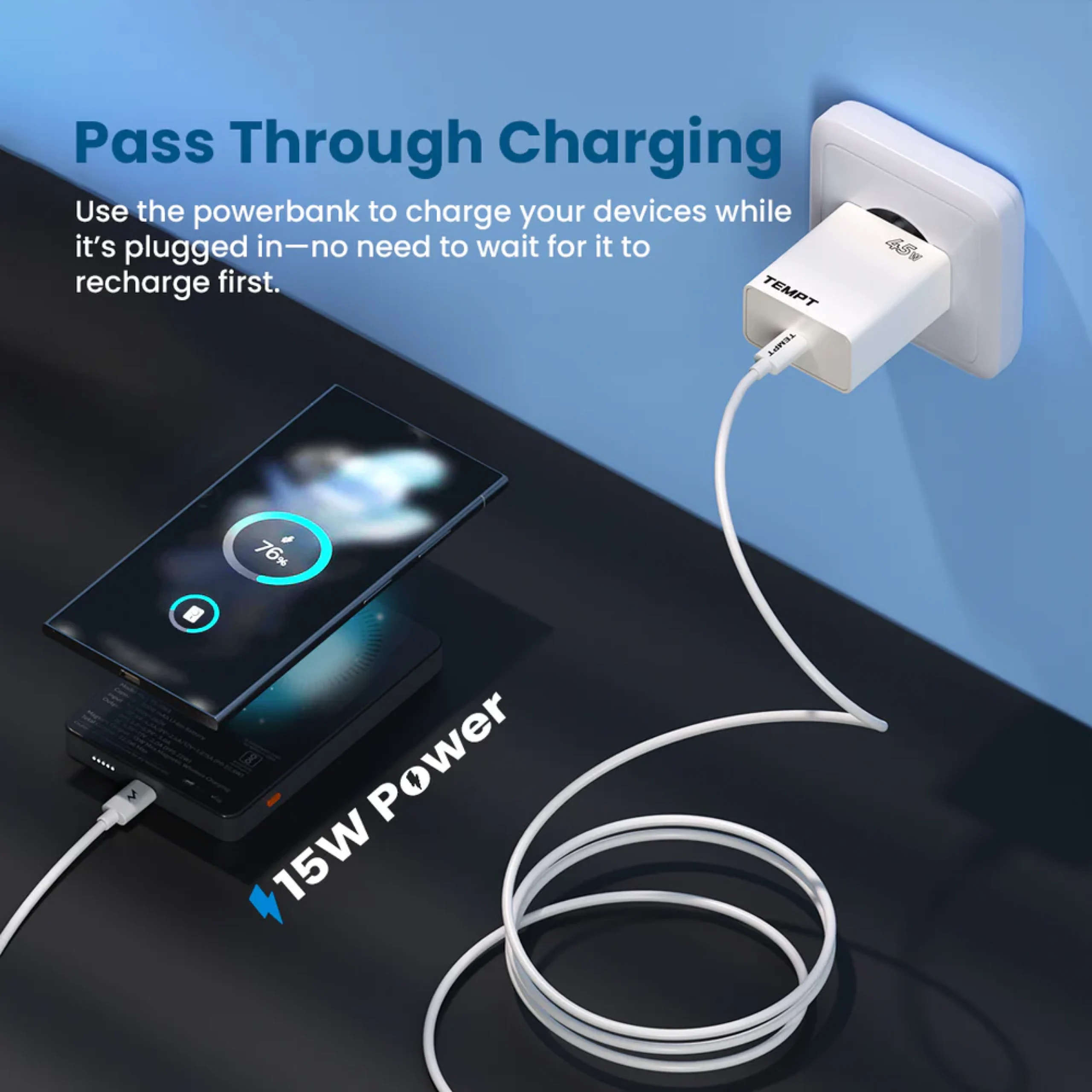 Tempt Joos Mag 10K Slim Wireless Power Bank Buy Tempt Joos Mag 10K Slim Wireless Power Bank in bulk for Corporate Gifting | Corporate Gyft
