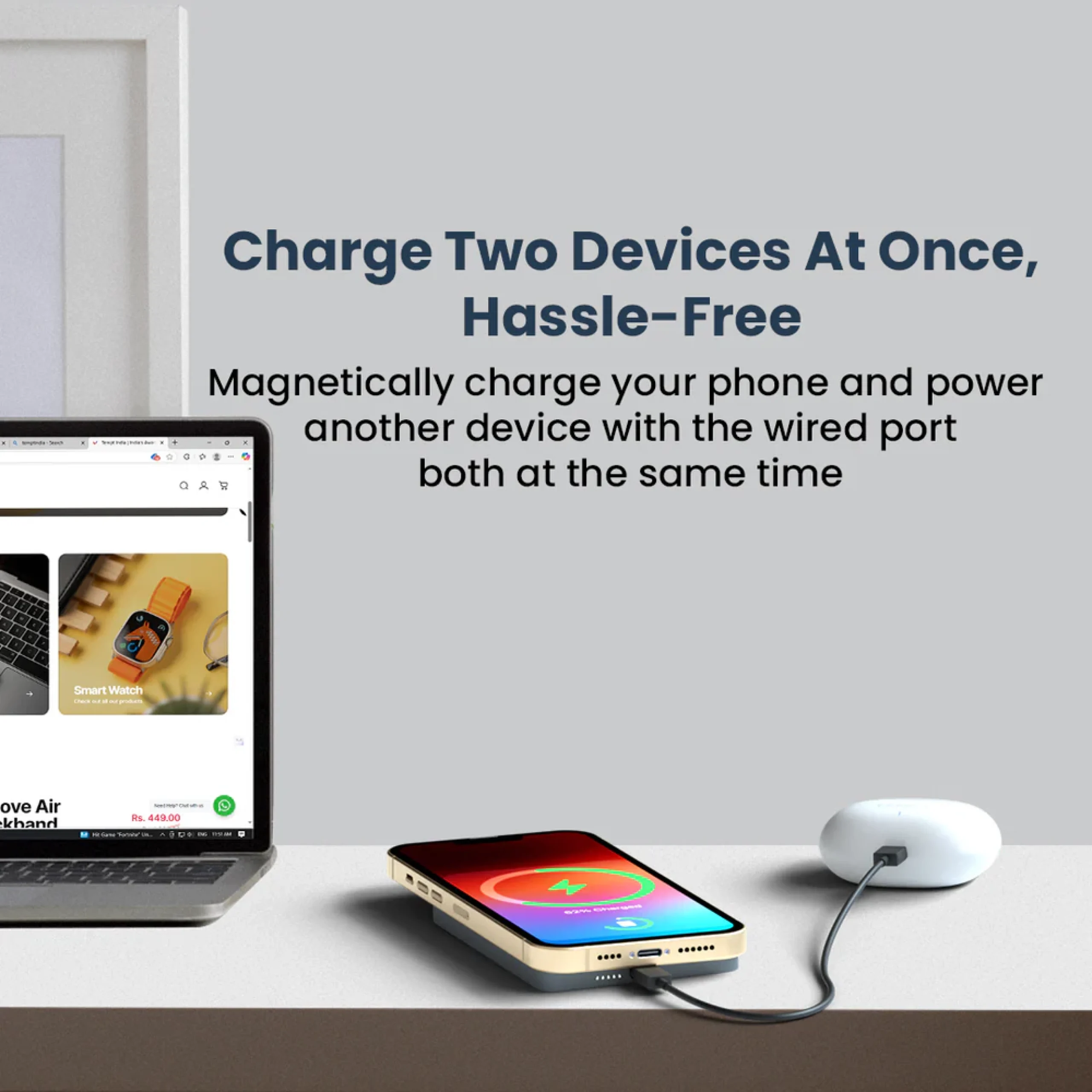 Tempt Joos Mag 10K Slim Wireless Power Bank Buy Tempt Joos Mag 10K Slim Wireless Power Bank in bulk for Corporate Gifting | Corporate Gyft