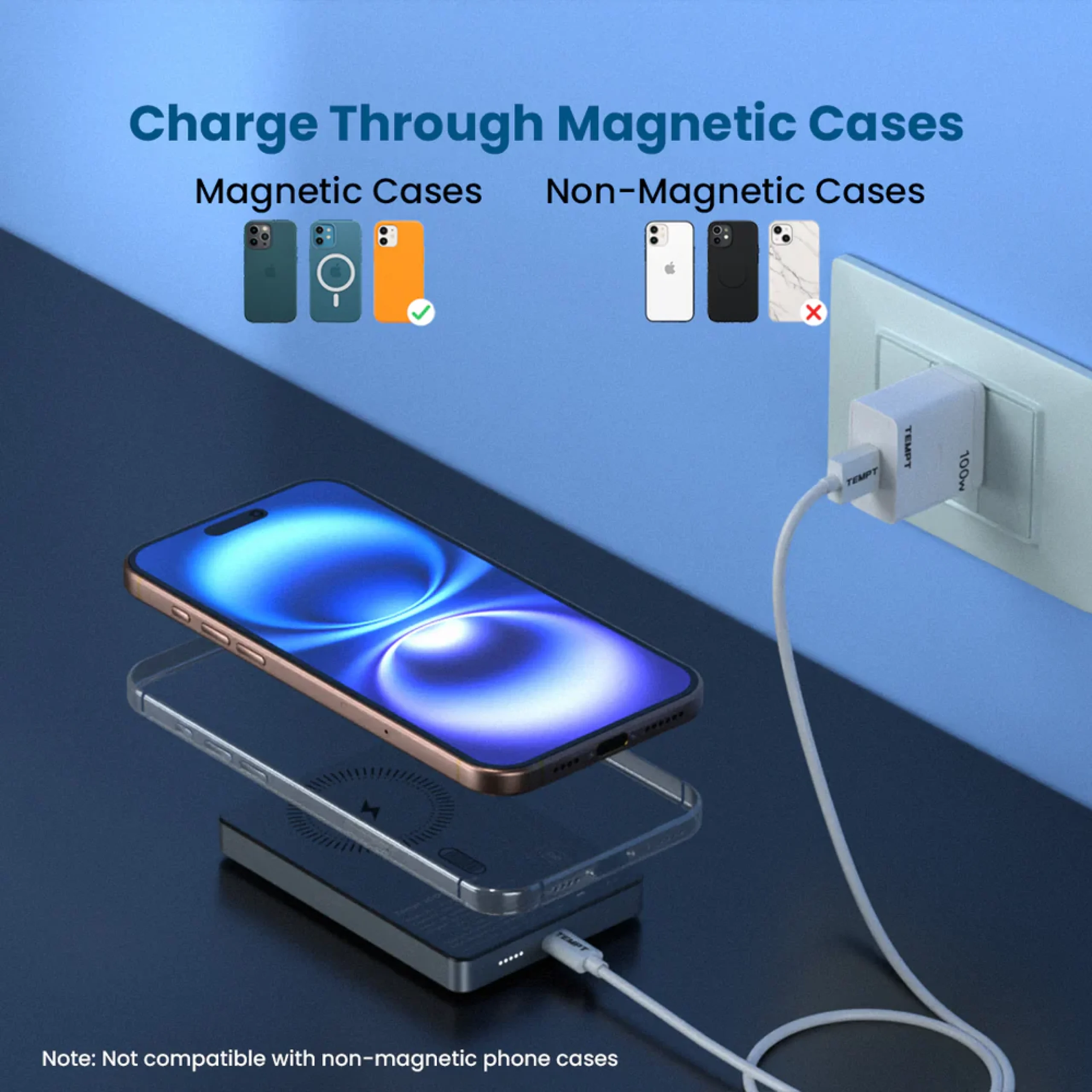 Tempt Joos Mag 10K Slim Wireless Power Bank Buy Tempt Joos Mag 10K Slim Wireless Power Bank in bulk for Corporate Gifting | Corporate Gyft