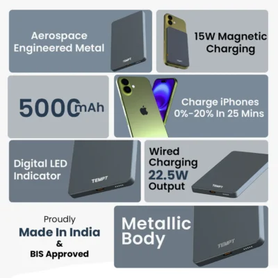 Buy Tempt Joos Mag 5K Power Bank in bulk for Corporate Gifting | Corporate Gyft