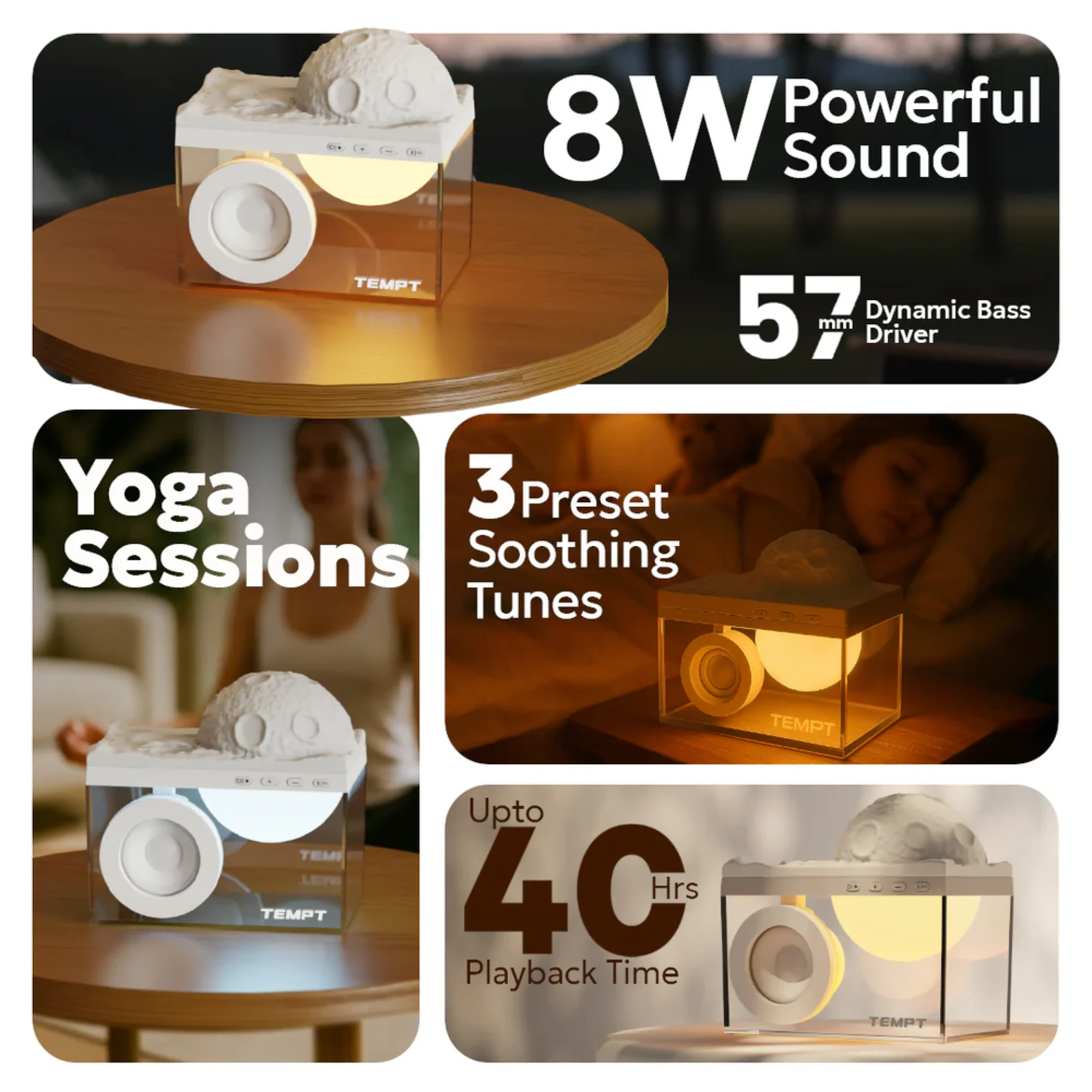 Tempt Lunar Bluetooth Speaker Buy Tempt Lunar Bluetooth Speaker in bulk for Corporate Gifting | Corporate Gyft