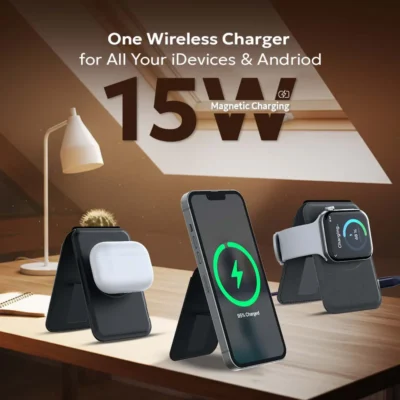Buy Tempt Mag Safe Wallet Charger - Black in bulk for Corporate Gifting | Corporate Gyft
