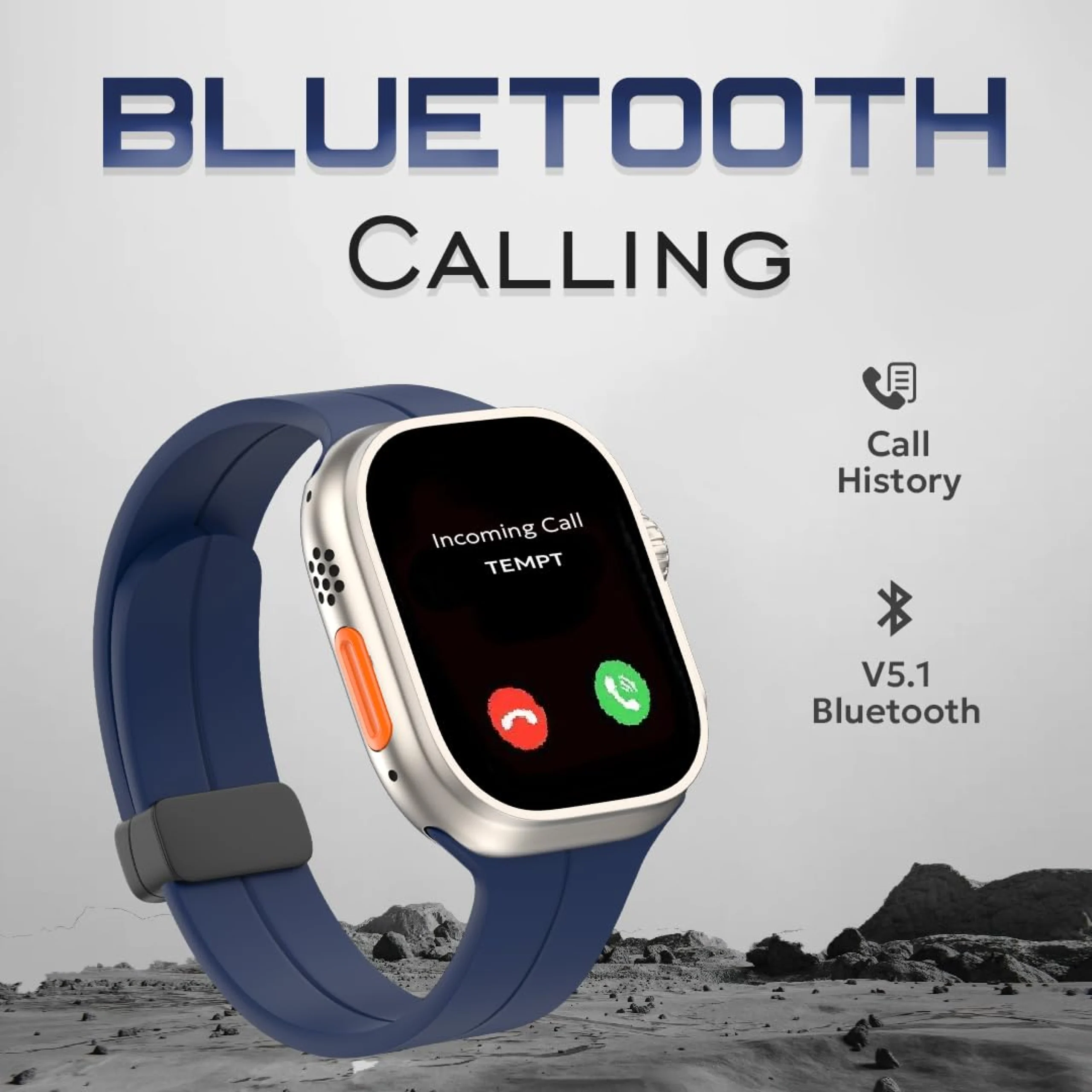 Tempt HD Smartwatch – Blue Buy Tempt HD Smartwatch – Blue in bulk for Corporate Gifting | Corporate Gyft