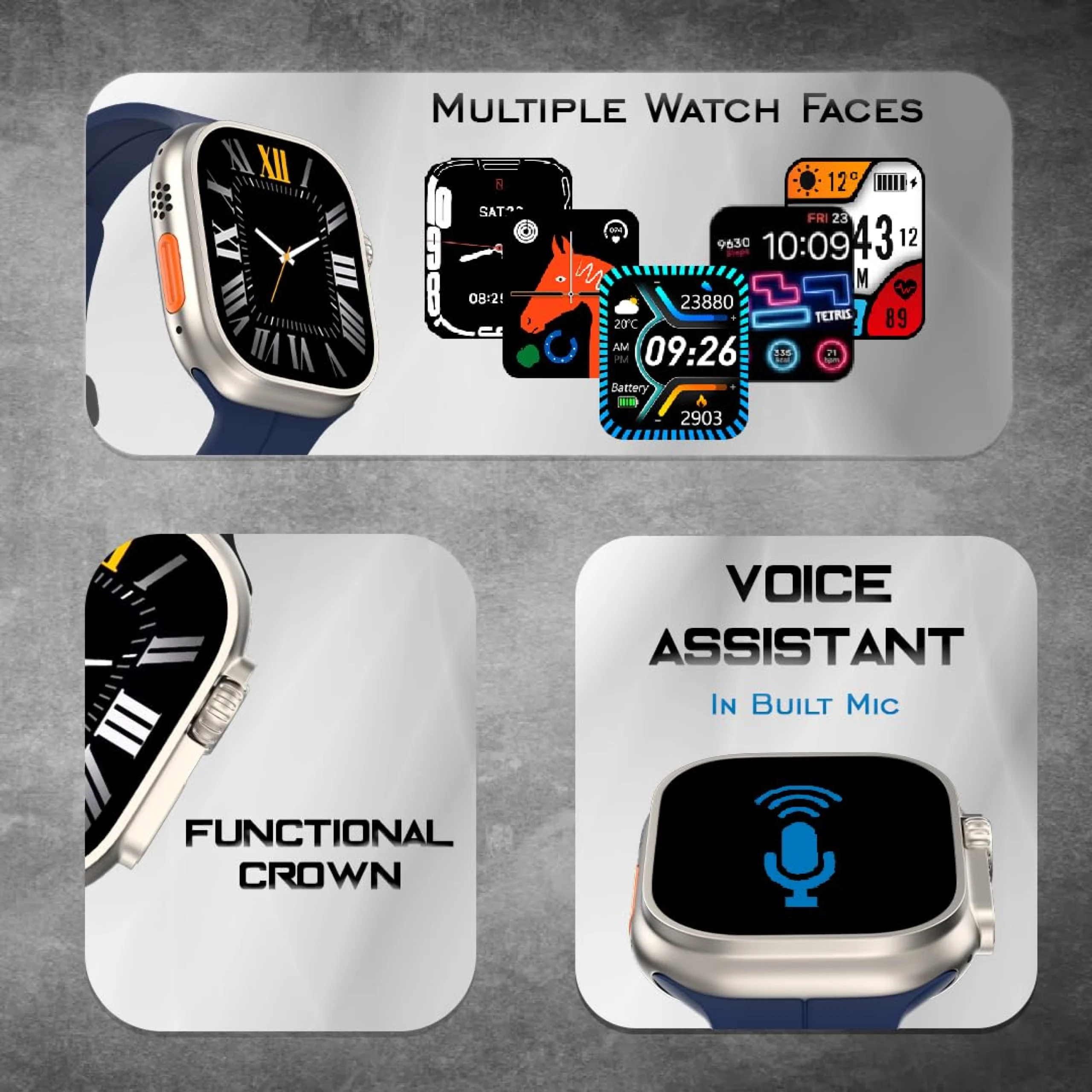 Tempt HD Smartwatch – Blue Buy Tempt HD Smartwatch – Blue in bulk for Corporate Gifting | Corporate Gyft
