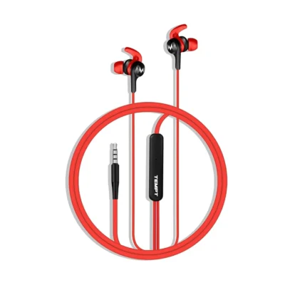 Buy Tempt Wired Earphones – Red in bulk for Corporate Gifting | Corporate Gyft