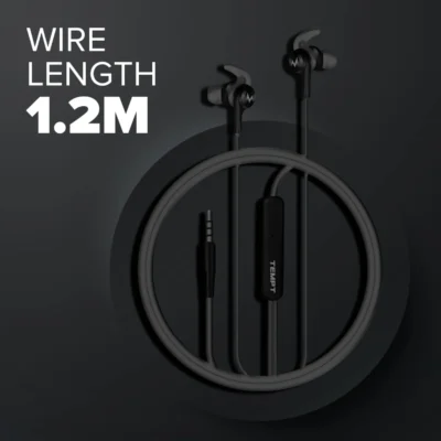 Buy Tempt Wired Earphones – Black in bulk for Corporate Gifting | Corporate Gyft